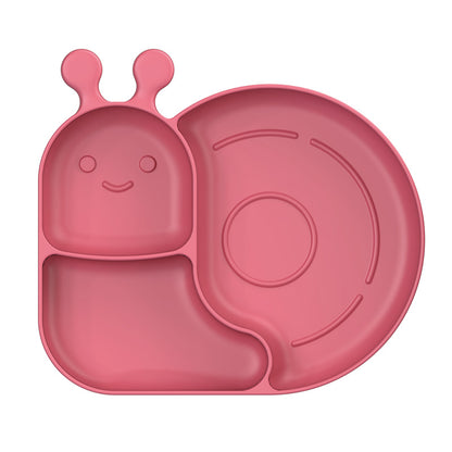 Silicone Baby Suction Plate | Snail Shaped Divided Feeding Plate