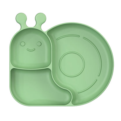 Silicone Baby Suction Plate | Snail Shaped Divided Feeding Plate