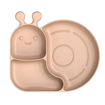 Silicone Baby Suction Plate | Snail Shaped Divided Feeding Plate