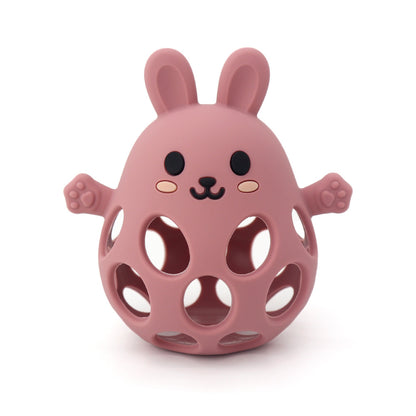 Silicone Manhattan Teething Ball | Animal Rattle Sensory Toy