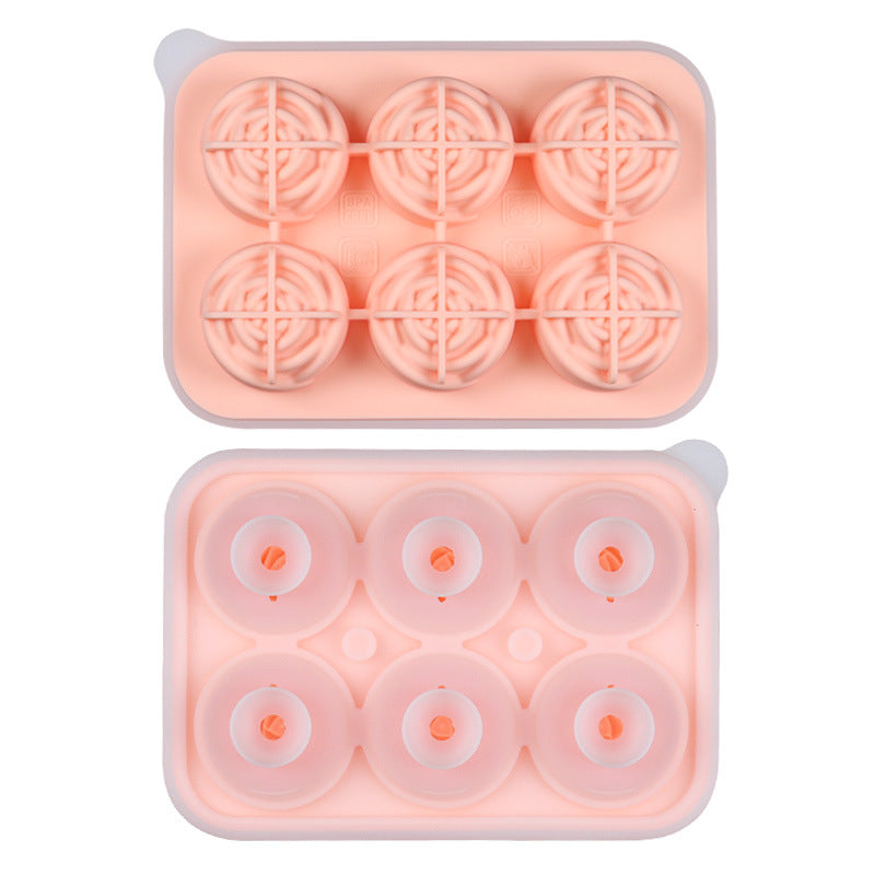 6-Cavity Rose Ice Mold | Silicone Rose Ice Cube Tray | Food-Grade Freezer Mold for Milk Tea & Drinks | Flexible Easy-Release Ice Maker
