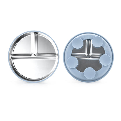 Stainless Steel Baby Suction Plate | Smiley Divided BLW Feeding Plate