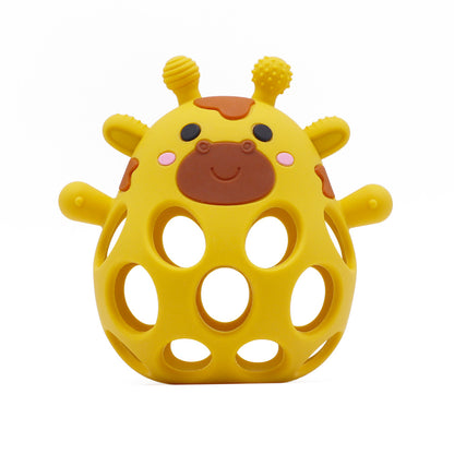 Silicone Manhattan Teething Ball | Animal Rattle Sensory Toy