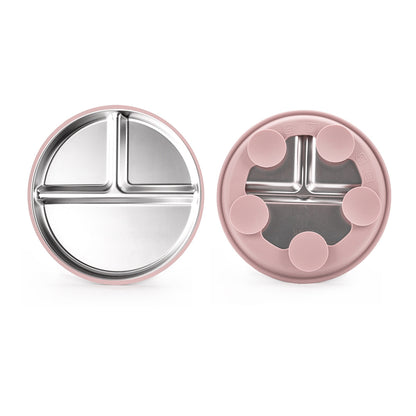 Stainless Steel Baby Suction Plate | Smiley Divided BLW Feeding Plate