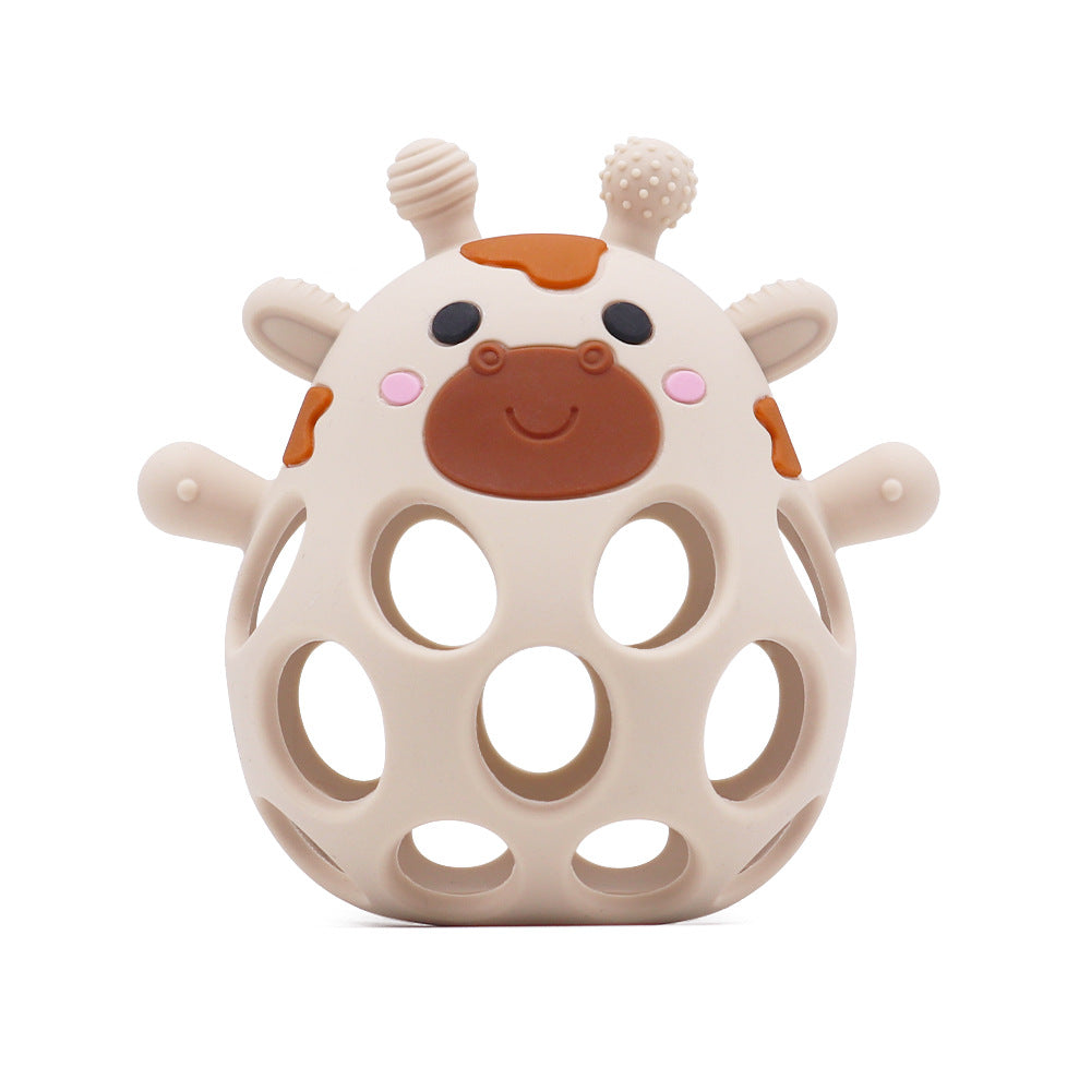 Manhattan teething ball | Animal rattle teether | Sensory grip training | Non-toxic color options | FDA Silicone