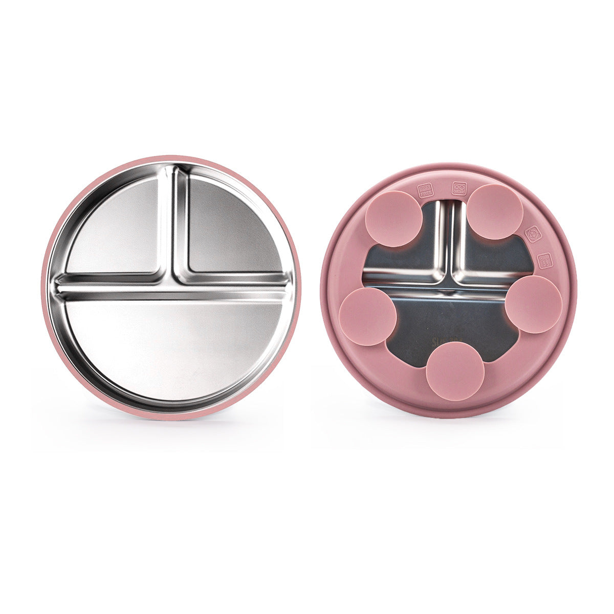 Stainless steel baby plate | Ultra-strong suction plate | Smiley partition plate | 	BLW feeding plate | Heat/cold resistant plate