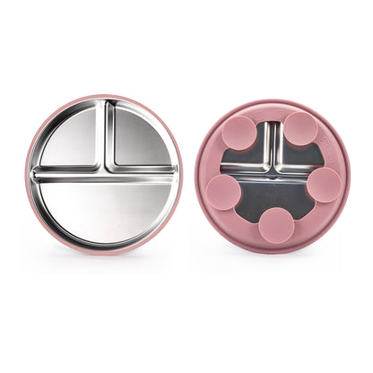 Stainless Steel Baby Suction Plate | Smiley Divided BLW Feeding Plate
