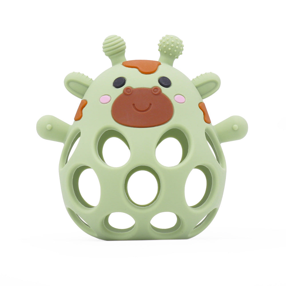 Manhattan teething ball | Animal rattle teether | Sensory grip training | Non-toxic color options | FDA Silicone