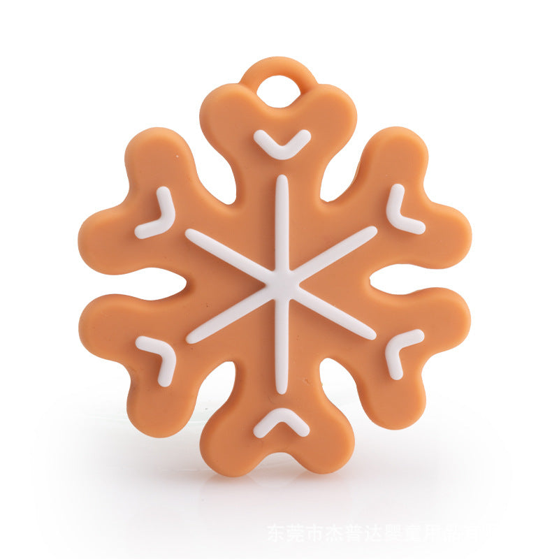 Christmas Series Baby Silicone Teether | Snowflake Teething Toy | Food Grade Silicone Gum Soother | Safe Teether for Infant Relief