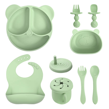 Silicone Baby Feeding Set | 8PCS Bear Suction Tableware Starter Kit