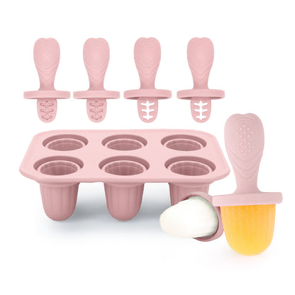 Silicone Baby Teething Ice Pop Mold | 6-Cavity Puree Freezer Tray