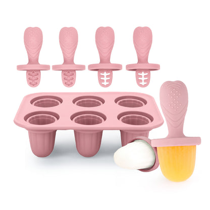 Silicone Baby Teething Ice Pop Mold | 6-Cavity Puree Freezer Tray