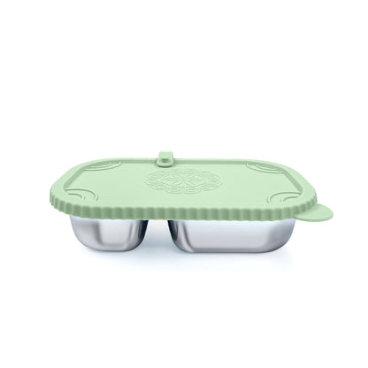 Leak-Proof Bento Box | Silicone Lid 2-Compartment Lunch Box