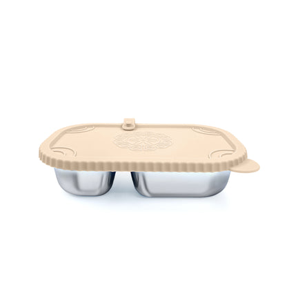 Leak-Proof Bento Box | Silicone Lid 2-Compartment Lunch Box