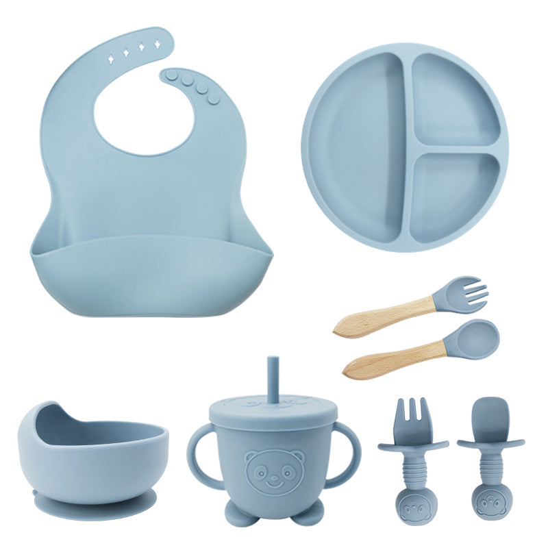 Baby Feeding Set 8PCS | Silicone Training Bowl for Toddlers | Food-Grade Baby Tableware Set